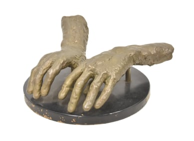 AFTER RODIN , BRONZE HAND SCULPTURE