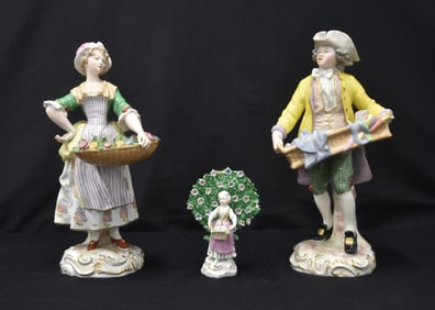 (Pr) FRENCH PORCELAIN MAN & WOMAN SELLERS
