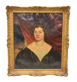 ENGLISH OIL ON CANVAS PORTRAIT OF LADY