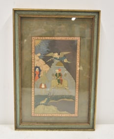 ANTIQUE HAND PAUNTED INDO PERSIAN MINIATURE PAGE