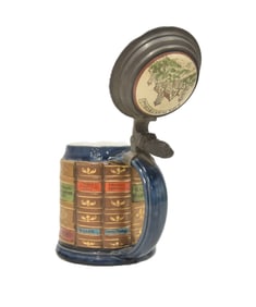 METTLACH "BOOK SPINES FOR THEOLOGIANS" STEIN