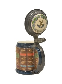 METTLACH ?Book Spines for Miners? STEIN ; .5LITER