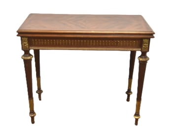 FRENCH LXVI GAME TABLE WITH GILT ACCENTS