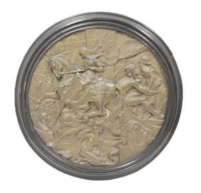 ALFRED LANSON , LARGE BRONZE BAS RELIEF PLAQUE