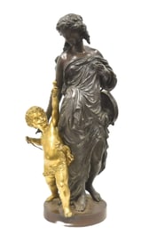 LARGE CLASSICAL BRONZE DOUBLE FIGURE