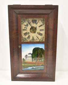 CHAUNCEY JEROME EGLOMISE SHELF CLOCK