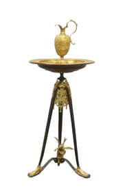 19thC FRENCH BRONZE EWER WITH STAND