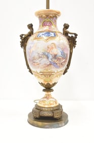 ANTIQUE ART NOUVEAU SEVRES PORCELAIN LAMP