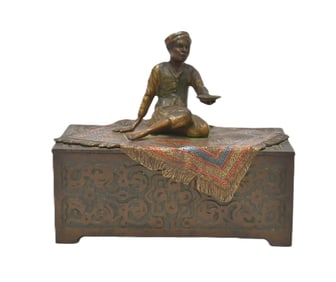 AUSTRIAN COLD PAINTED BRONZE HUMIDOR BOX