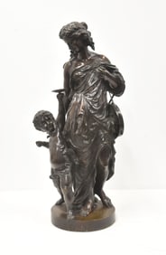 LARGE 19thC CLASSICAL BRONZE GROUPING