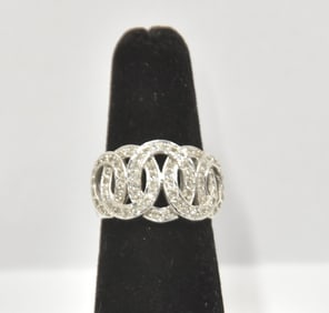 14kt WHITE GOLD & DIAMOND INFINITY RING