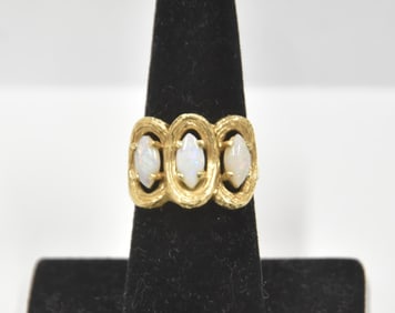 14kt GOLD & (3) OPAL RING