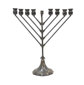 JUDAICA STERLING SILVER MENORAH