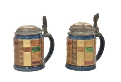 (2) METTLACH BOOK STEINS