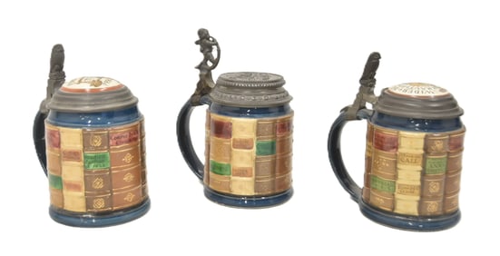 (3) METTLACH BOOK OCCUPATIONAL STEINS