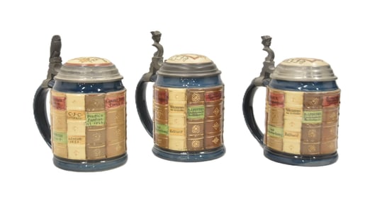 (2) METTLACH ?Book Spines for Business People"