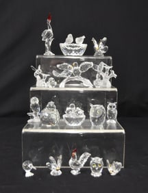 (18)pc SWAROVSKI CRYSTAL BIRD FIGURINES