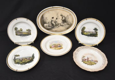 (6) MEISSEN & SPM PORCELAIN PLATES