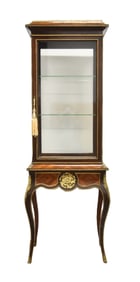 2-PART FRENCH BRONZE MOUNTED VITRINE CABINET
