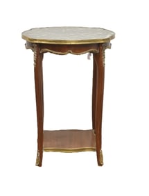 FRENCH MARBLE TOP BRONZE MOUNTED STAND