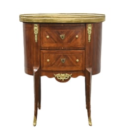 FRENCH MARBLE TOP STAND WITH GALLERY