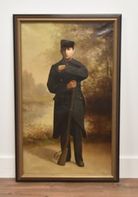 JEAN HANSSENS , OIL ON CANVAS BELGUIM SOLDIER