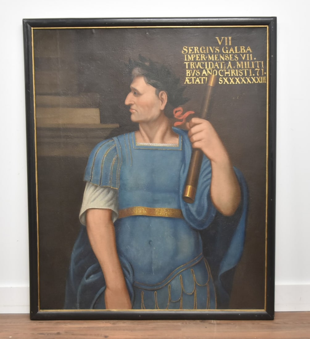 LARGE OIL ON CANVAS ROMAN EMPEROR PORTRAIT (1 of 9)