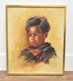 JOZSEF BREZNAY ,OIL ON CANVAS PORTRAIT