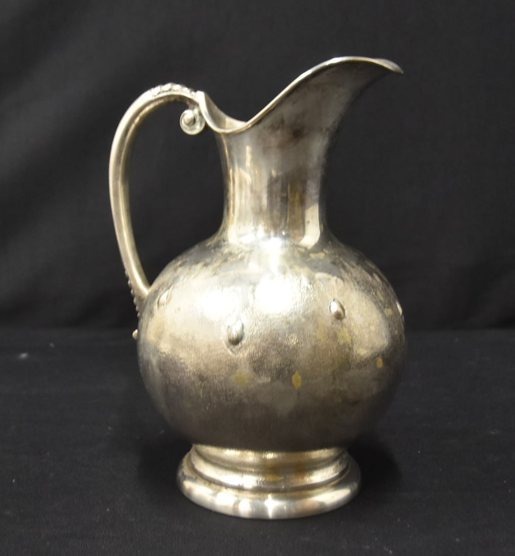800 ITALIAN BRUSHED SILVER PITCHER (1 of 10)