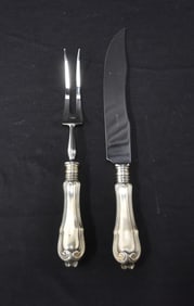 (2)pc BUCCELLATI STERLING HANDLE CARVING PIECES