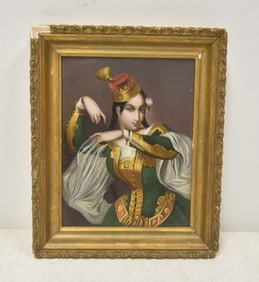 OIL ON TIN MINIATURE TURKISH DACNER