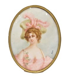 ANTIQUE FRENCH OVAL MINIATURE PORTRAIT