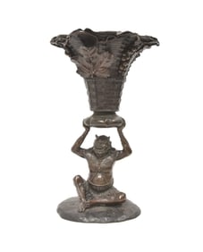 JAPANESE MEIJI PERIOD BRONZE ONI PLANTER