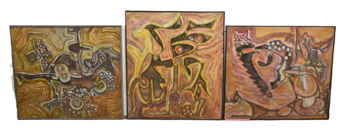 (3) DENIS BARRINGTON MIXED MEDIA SCULPTURES