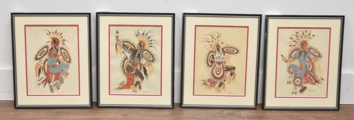 (4) WOODY CRUMBO WATERCOLORS OF DANCERS