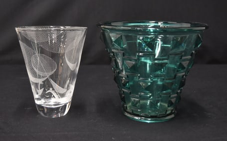 ORREFORS FACETED VASE / VICKE LINDSTRAND VASE