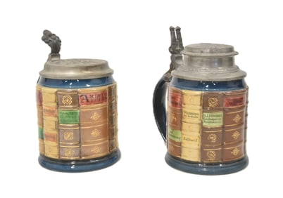 (2) METTLACH OCCUPATIONAL BOOK STEINS