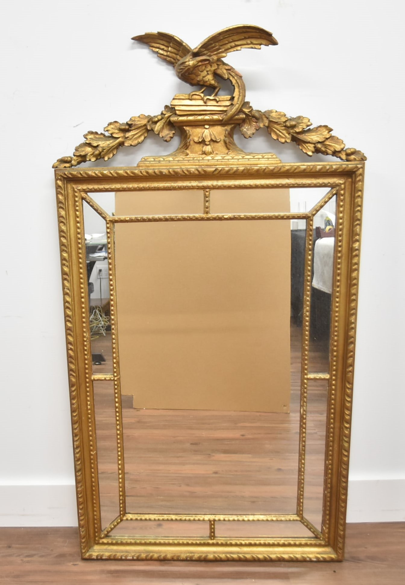 GILDED MIRROR WITH EAGLE & GARLAND (1 of 9)