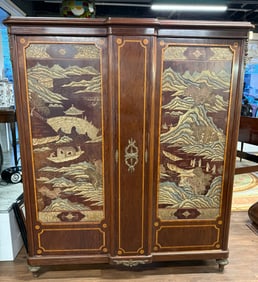 FRENCH CHINOISERIE 2-DOOR ARMOIRE