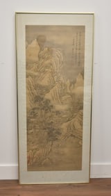 LARGE JAPANESE SCROLL PANEL LANDSCAPE