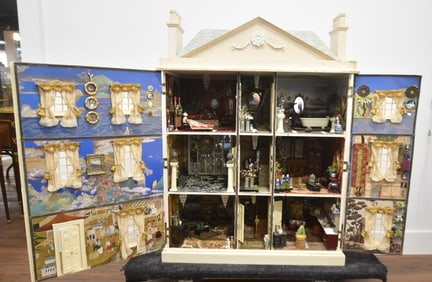 LARGE ORNATE 9-ROOM ASIAN DOLLHOUSE