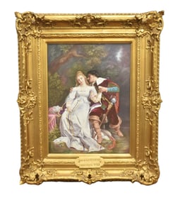 LARGE J. PASCAULT  , FRENCH PORCELAIN PLAQUE