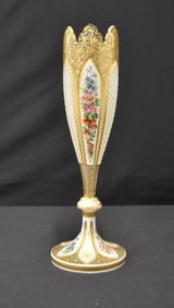 BOHEMIAN OVERLAY TRUMPET VASE
