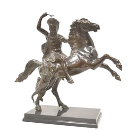 LARGE NATIVE AMERICAN INDIAN BRONZE