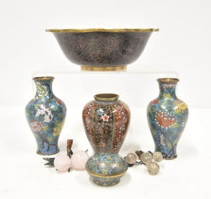 (6)pc CHINESE CLOISONNE GROUPING