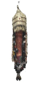 TURKMEN SILVER MOUNTED HEADRESS WITH JEWELS