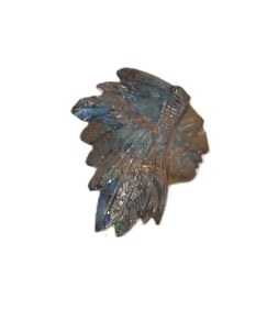 NATIVE AMERICAN INDIAN CHEIF HEAD CARVED OPAL 32ct