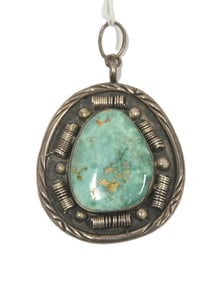 NATIVE AMERICAN STERLING & TURQUOISE PENDANT