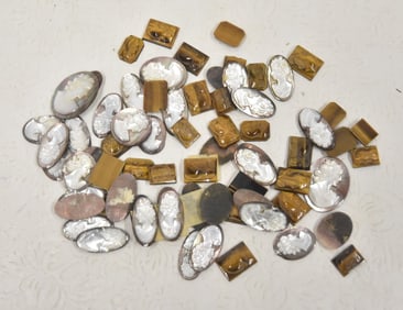 ASSORTED MOTHER OF PEARL & TIGER EYE CAMEOS