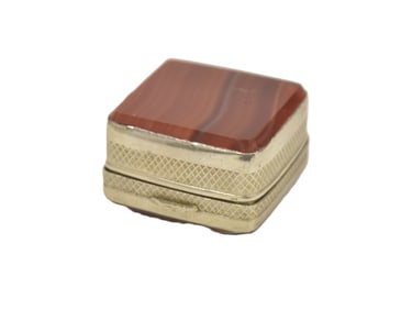 SILVER & AGATE SNUFF BOX